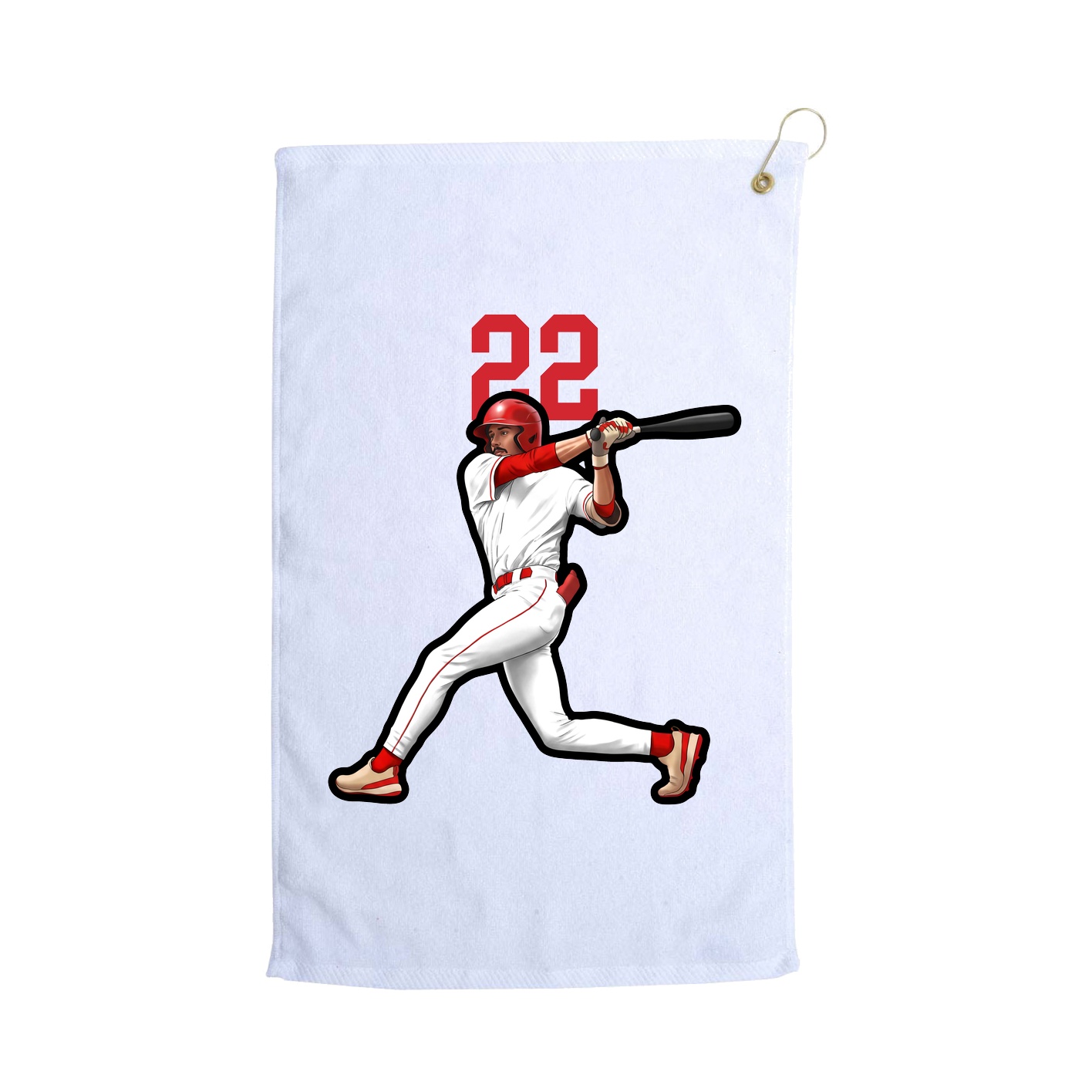 Golf Towel — Number Top in White