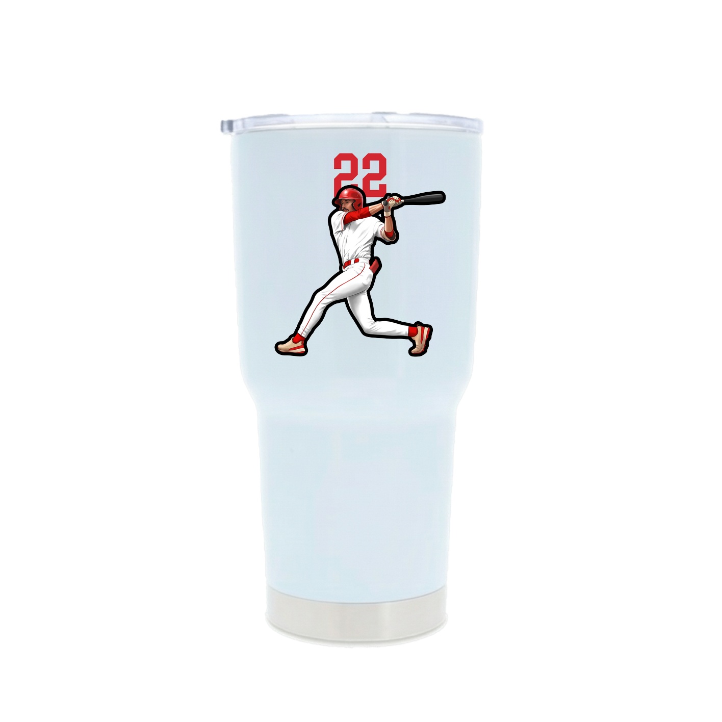 30oz Stainless Steel Tumbler — Number Top in White