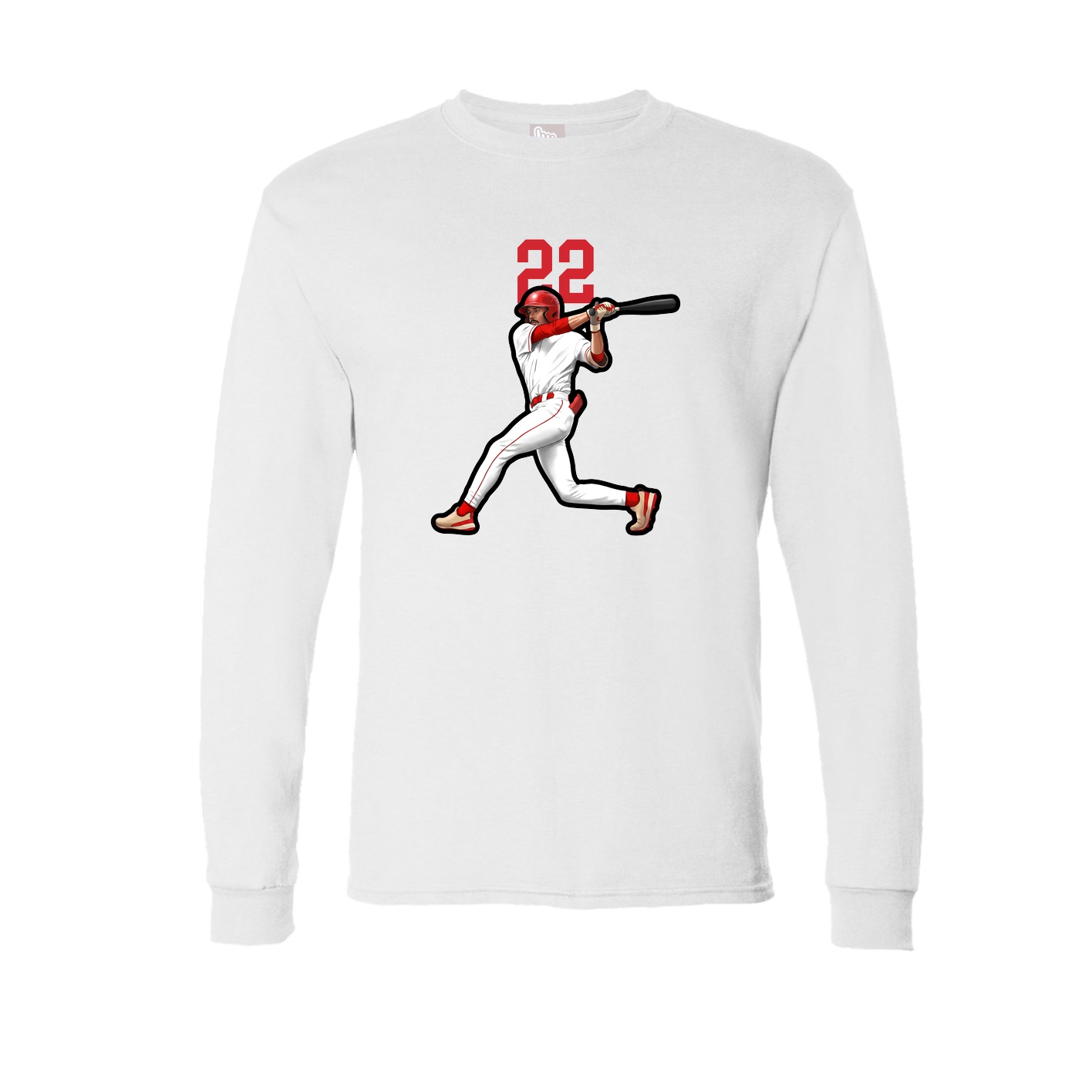 Long Sleeve Tee — Number Top in White
