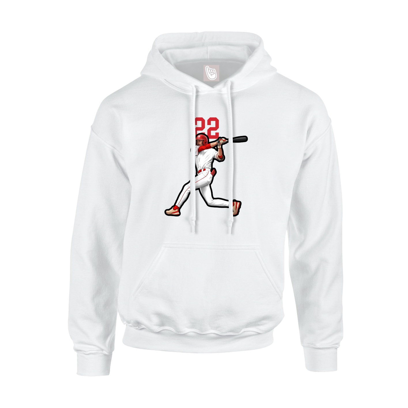 Youth Hoodie — Number Top in White