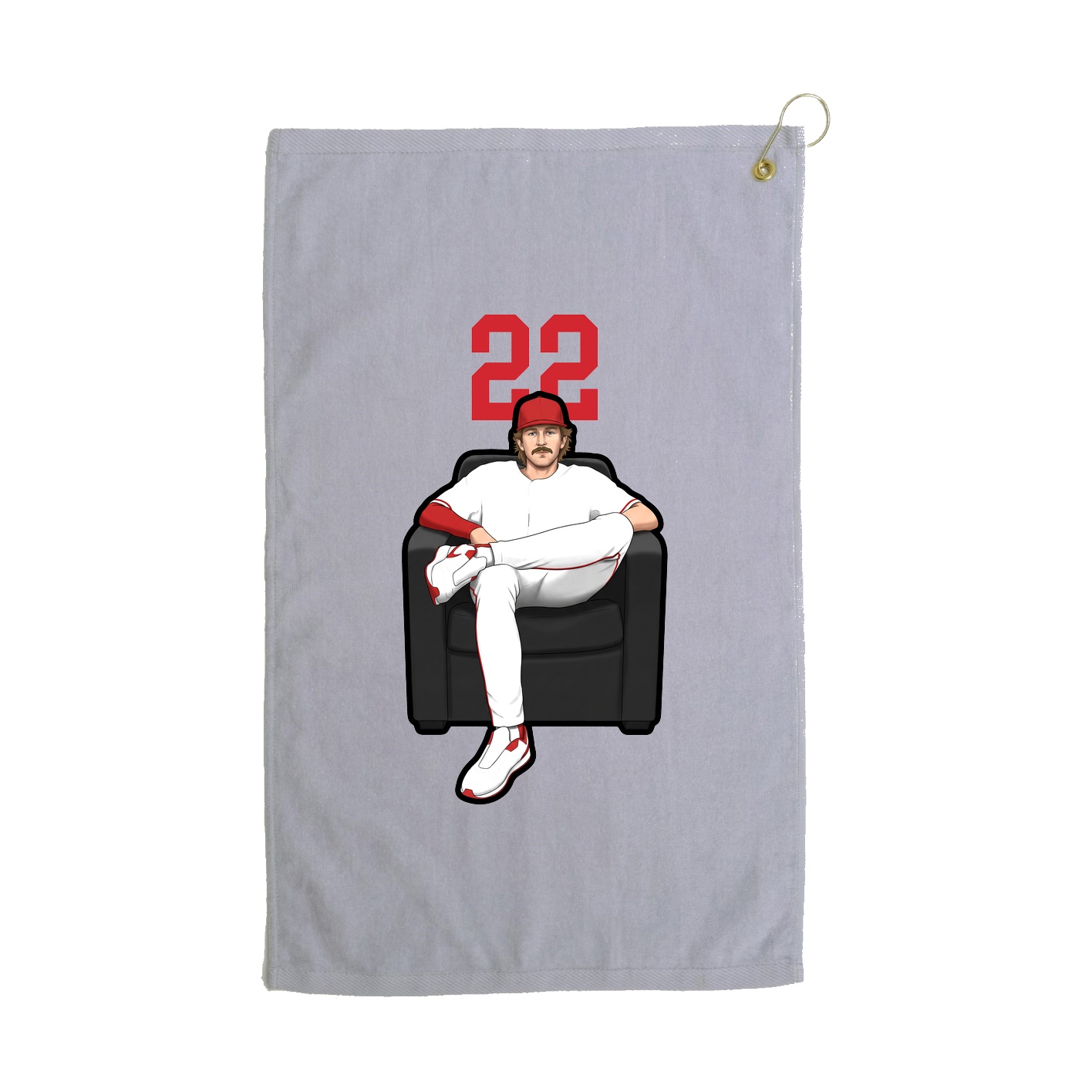 Golf Towel — Number Top in Grey