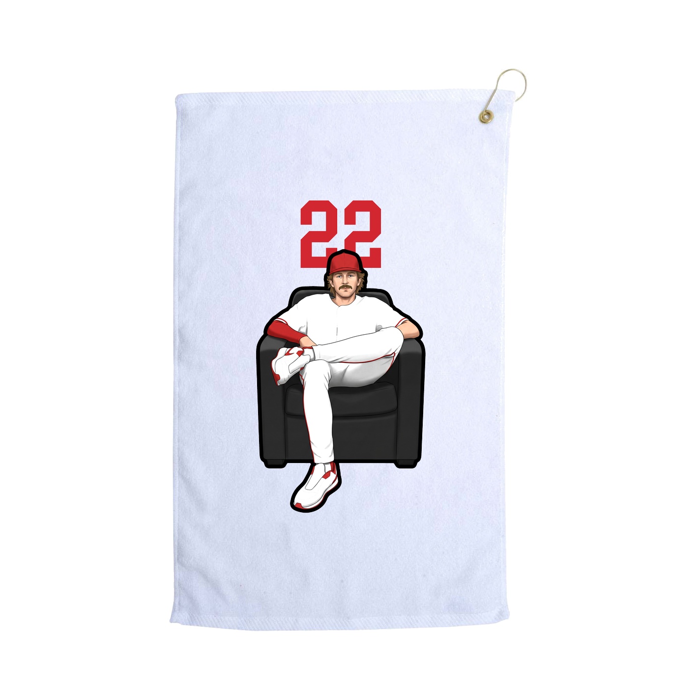 Golf Towel — Number Top in White
