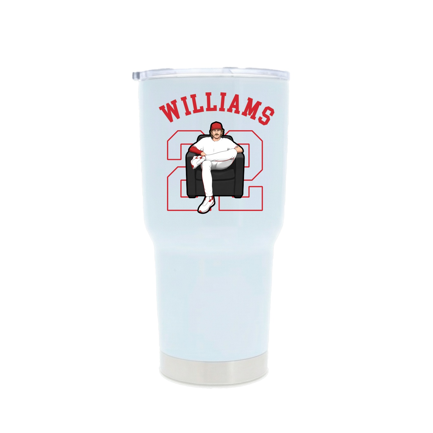 30oz Stainless Steel Tumbler — Shirsey Arch in White