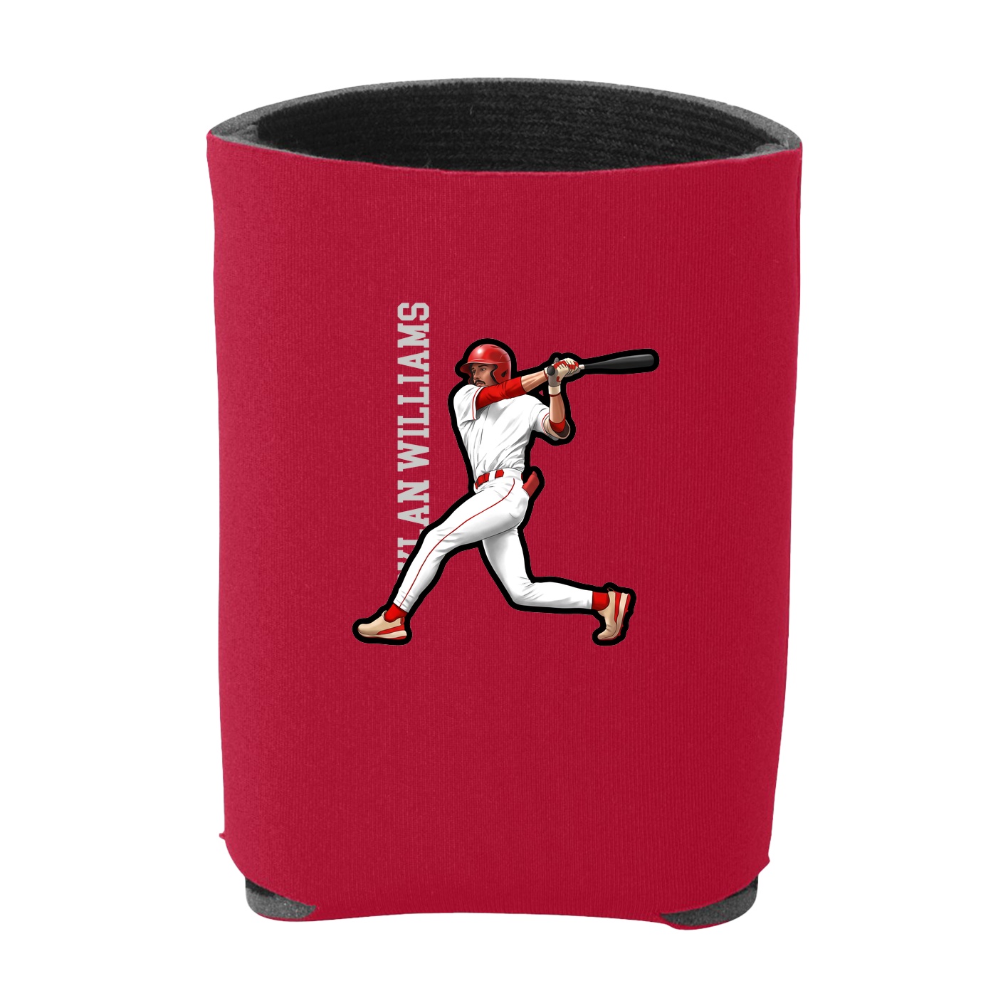 Can Holder — Name Vertical in Red