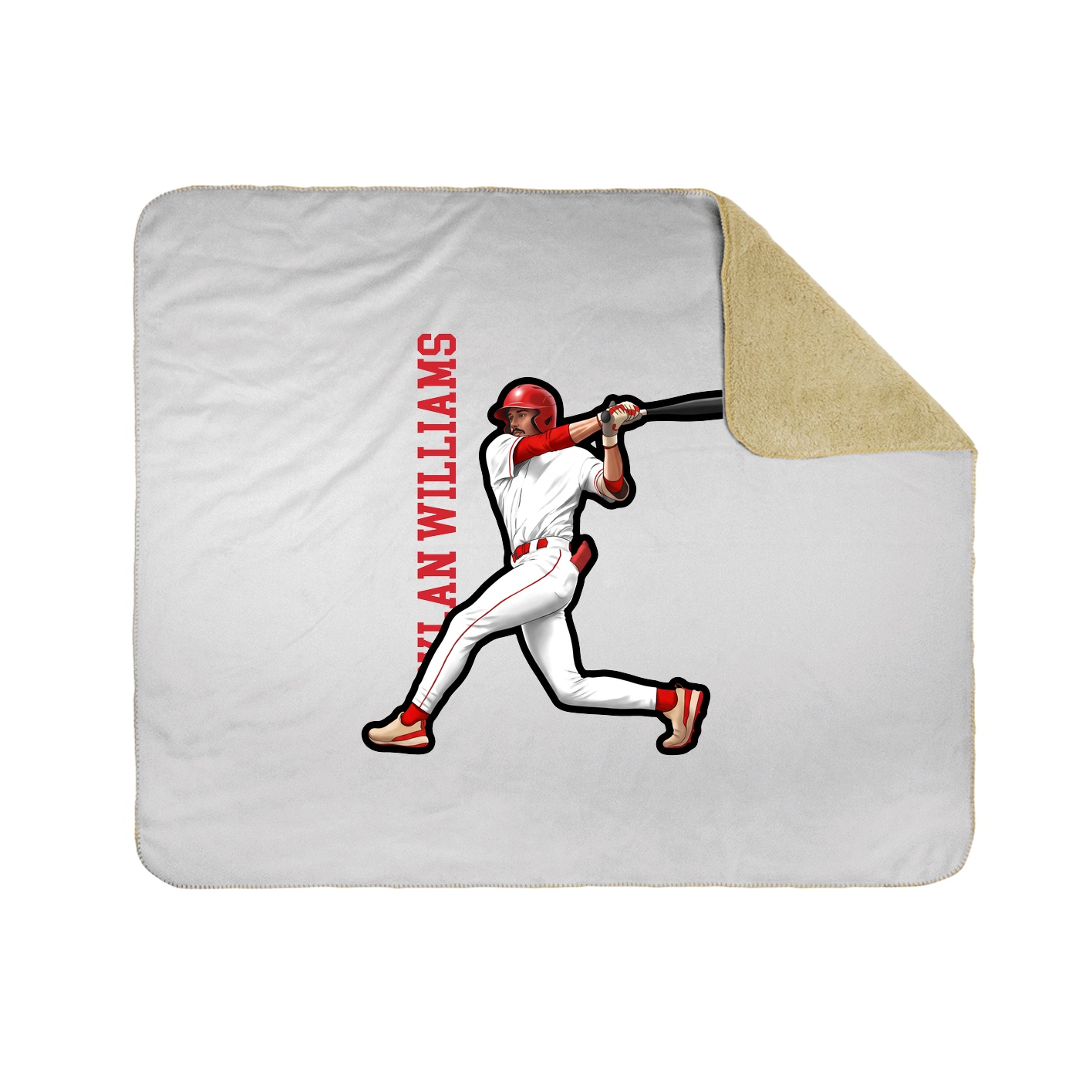 Throw Blanket — Name Vertical in White