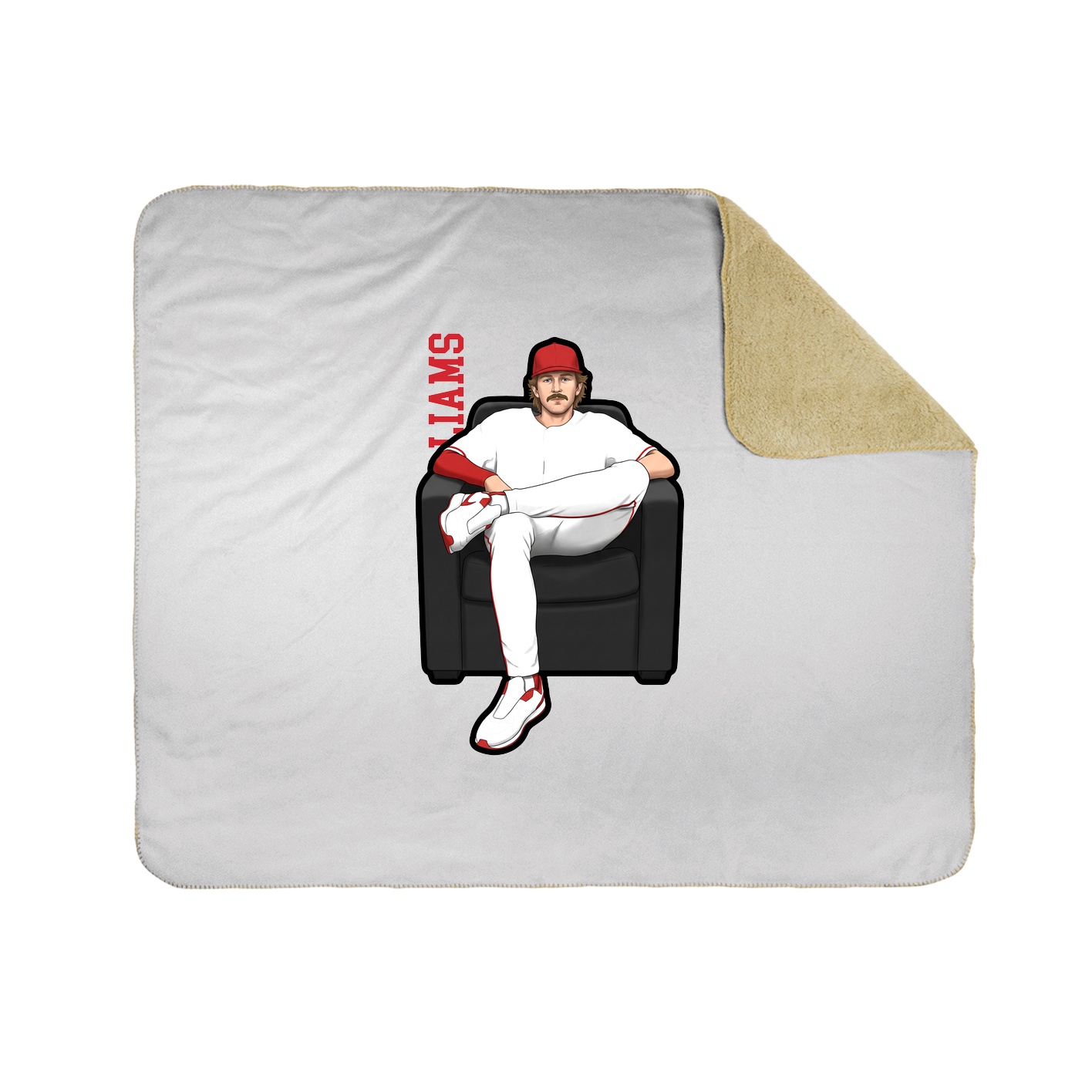 Throw Blanket — Name Vertical in White