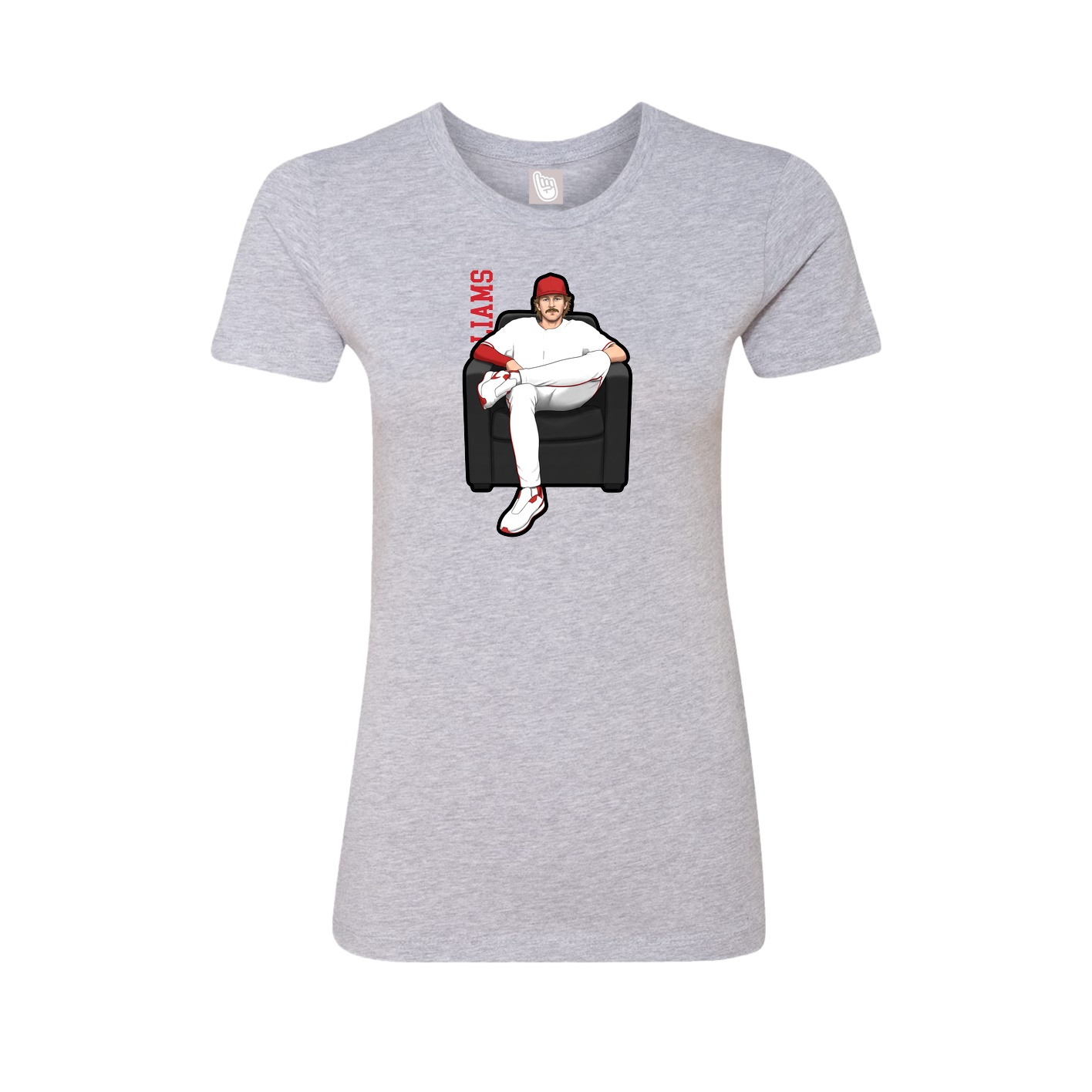 Womens Tee — Name Vertical in Grey