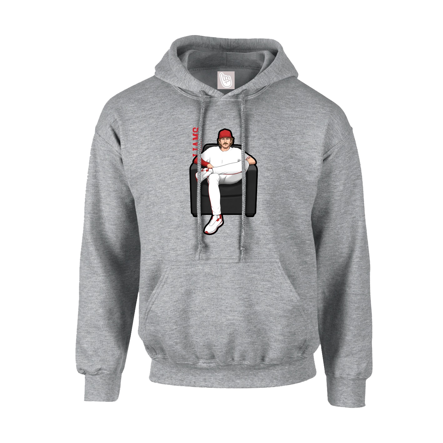 Youth Hoodie — Name Vertical in Grey
