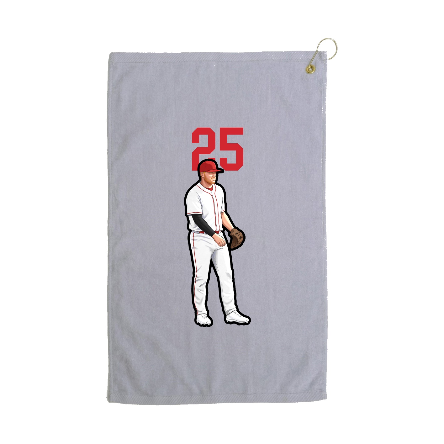 Golf Towel — Number Top in Grey
