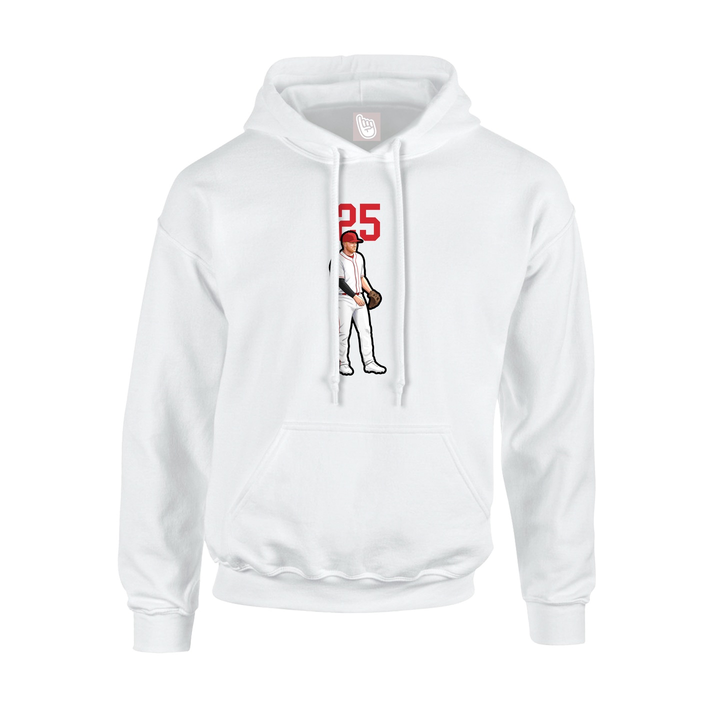 Youth Hoodie — Number Top in White