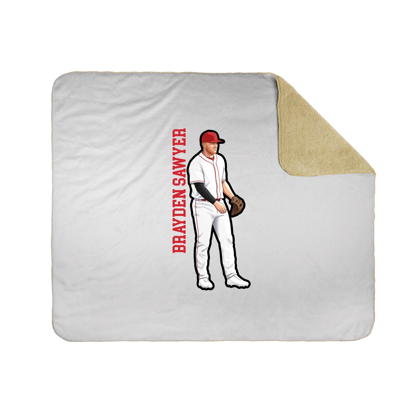 Throw Blanket — Name Vertical in White