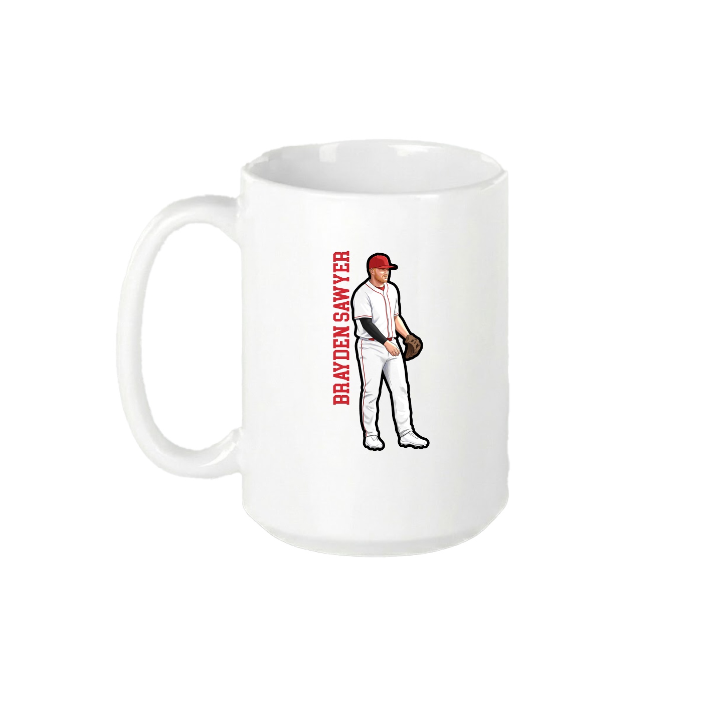 15oz Coffee Mug — Name Vertical in White