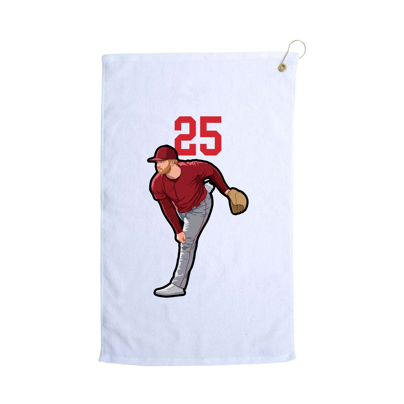 Golf Towel — Number Top in White