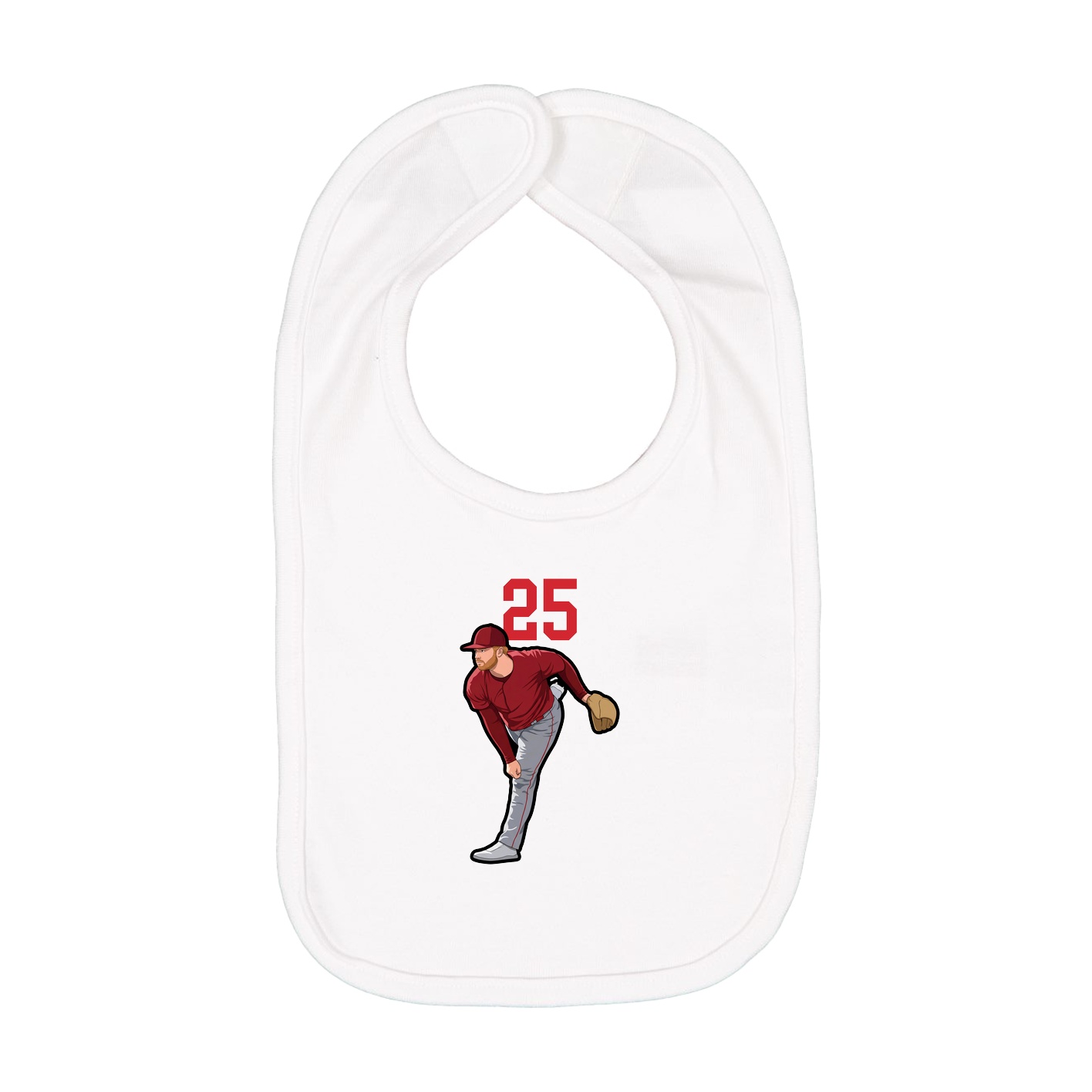 Infant Bib — Number Top in White