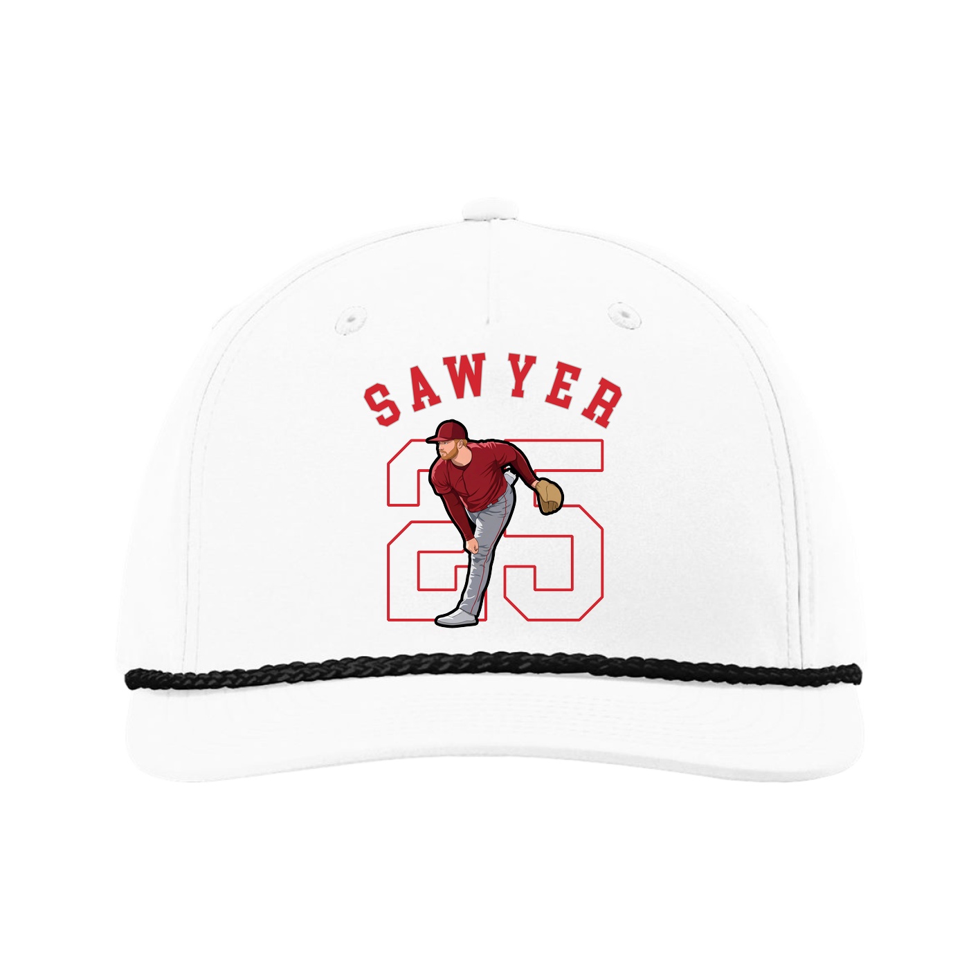 Five-Panel Classic Rope Cap — Shirsey Arch in White