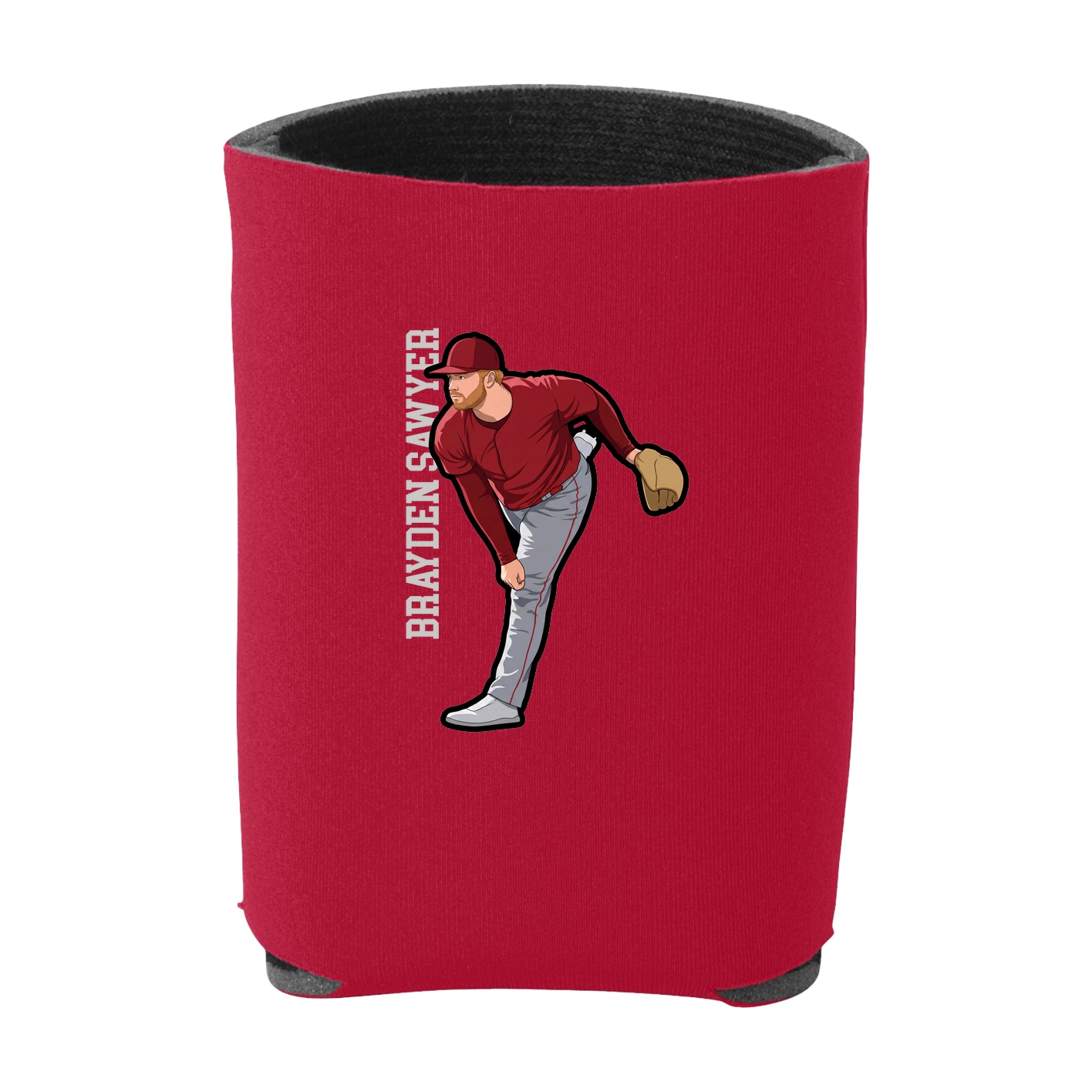 Can Holder — Name Vertical in Red