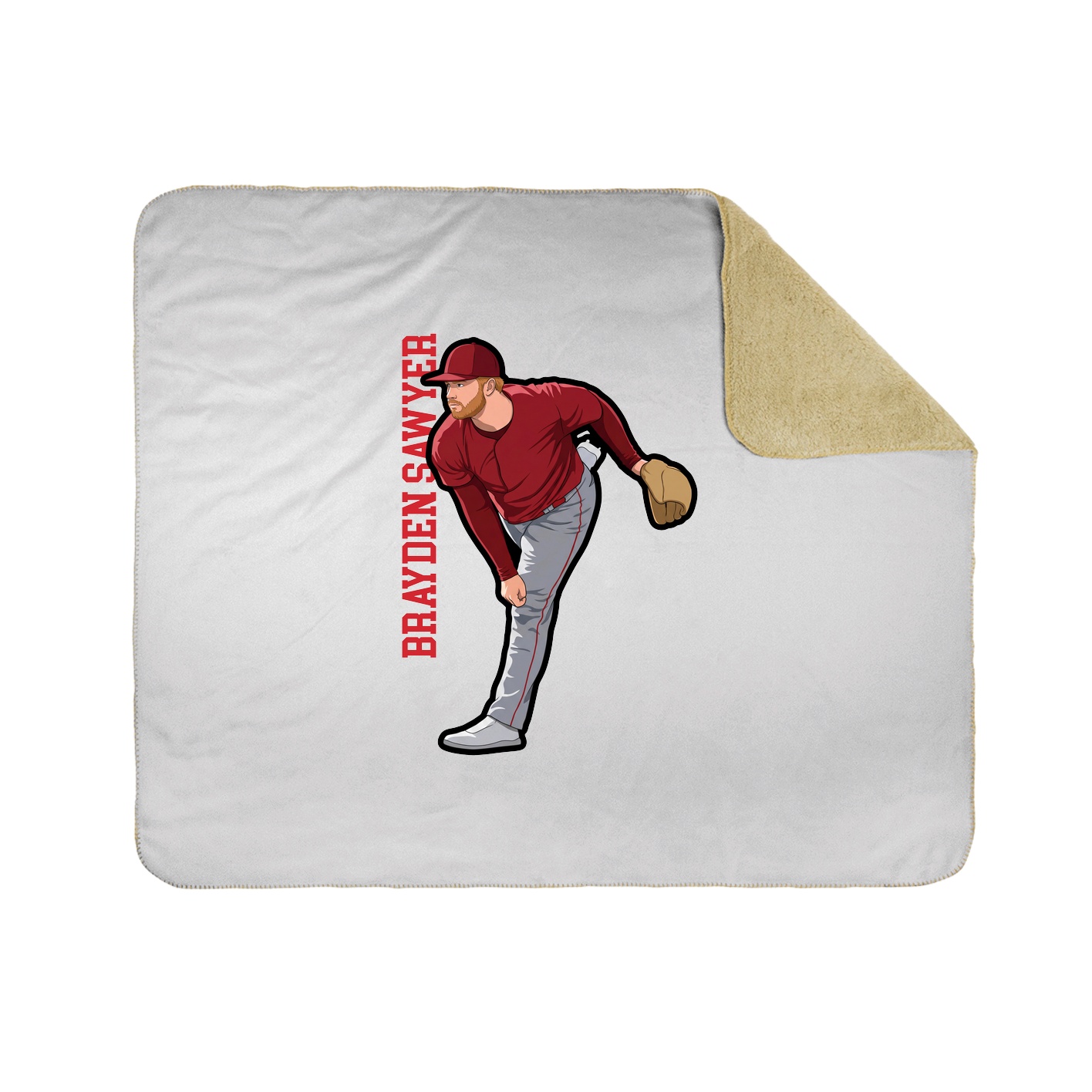 Throw Blanket — Name Vertical in White
