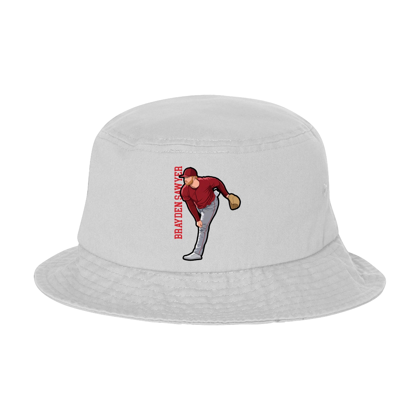 Bucket Cap — Name Vertical in White