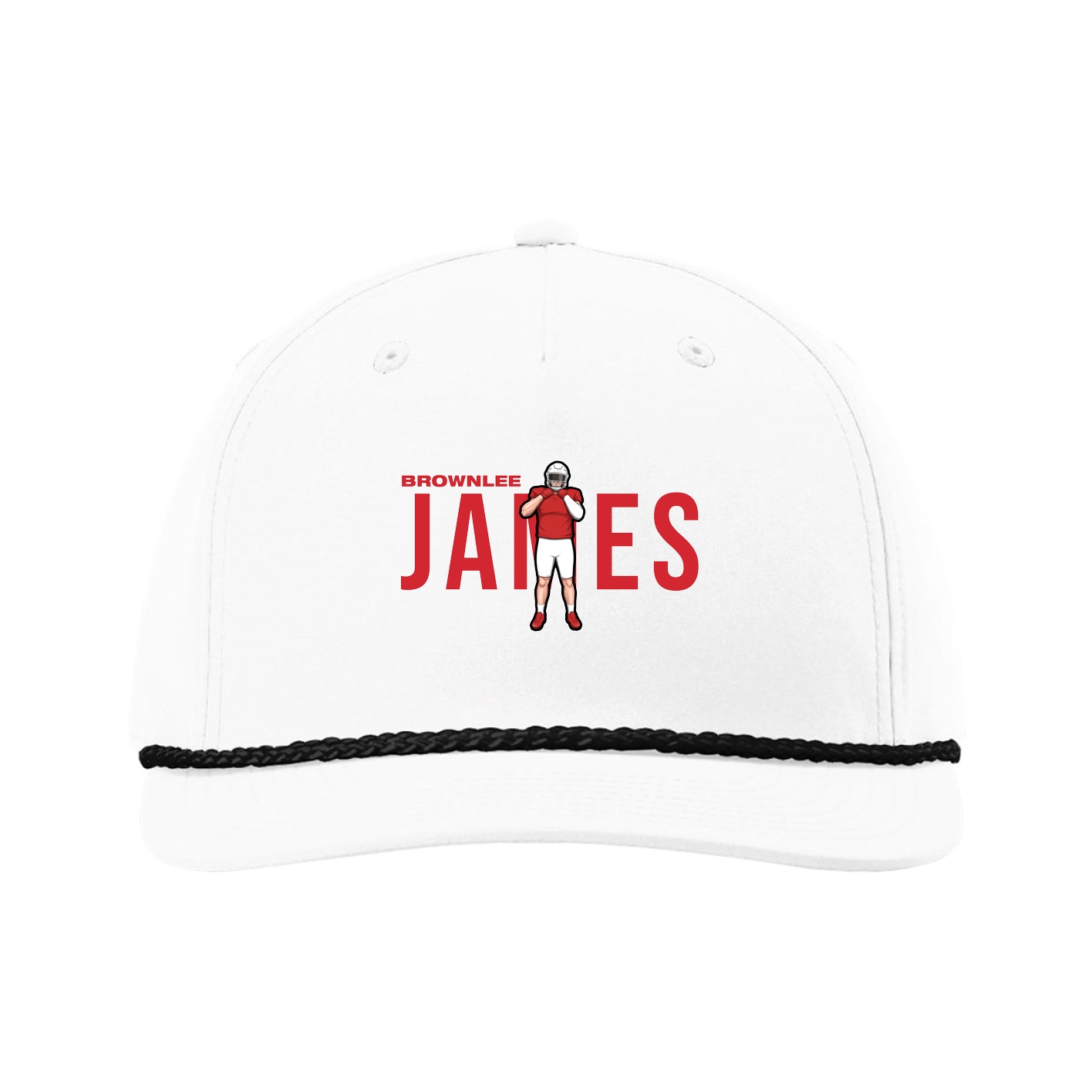 Five-Panel Classic Rope Cap — Player Name in White