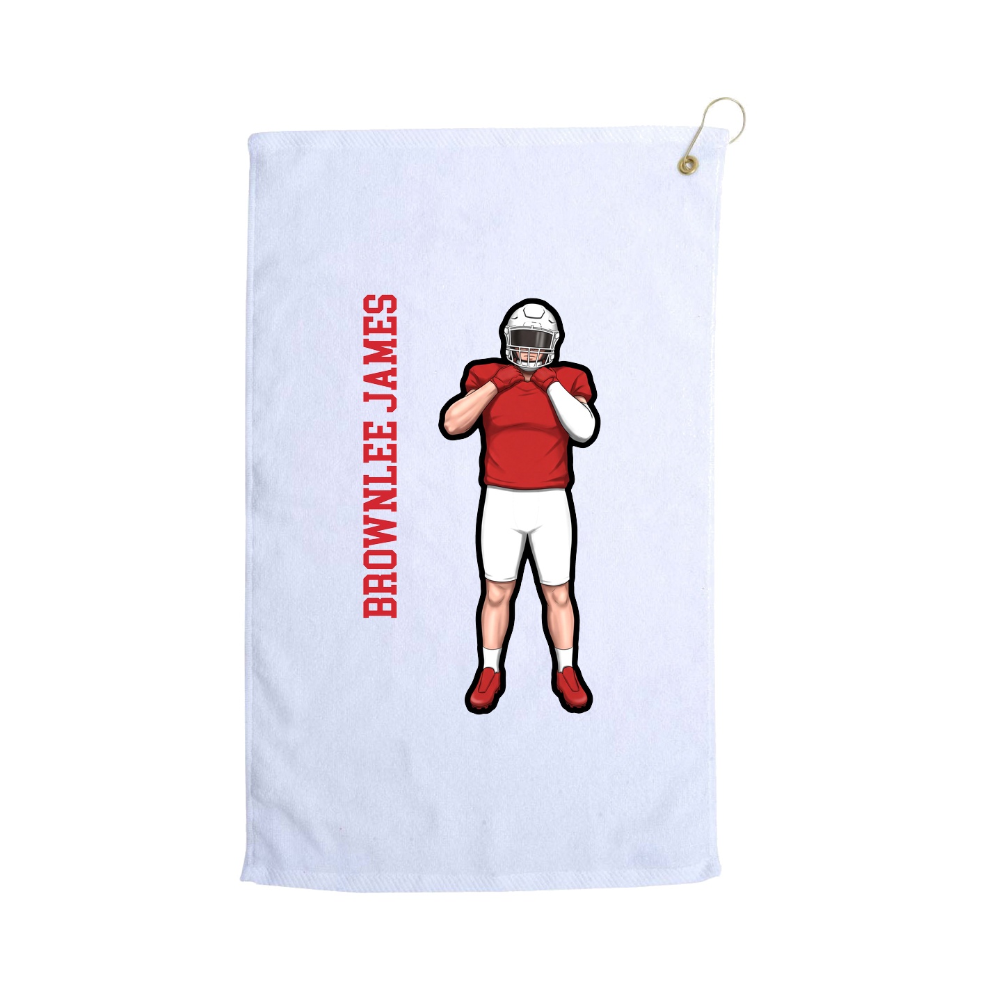 Golf Towel — Name Vertical in White