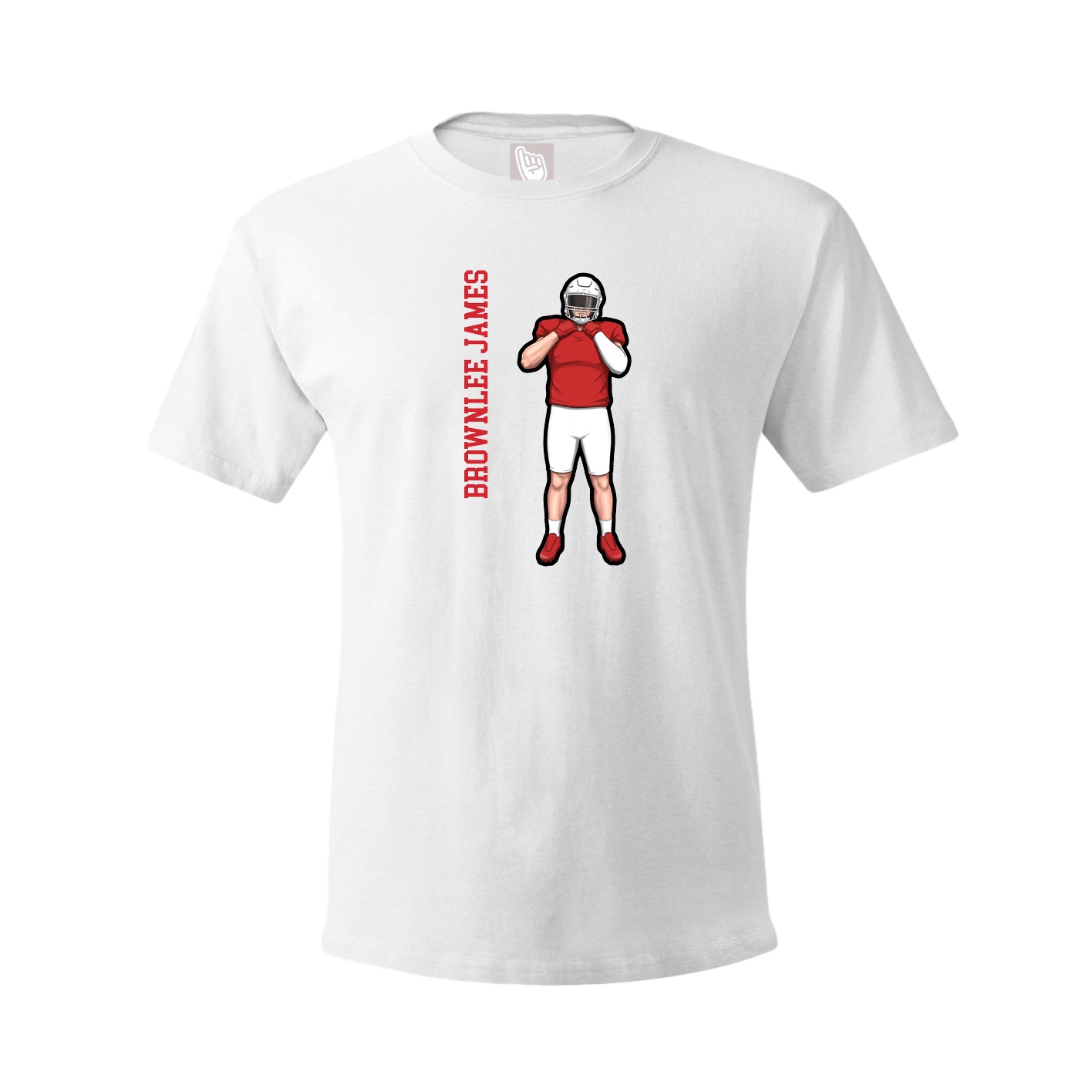 Youth Tee — Name Vertical in White