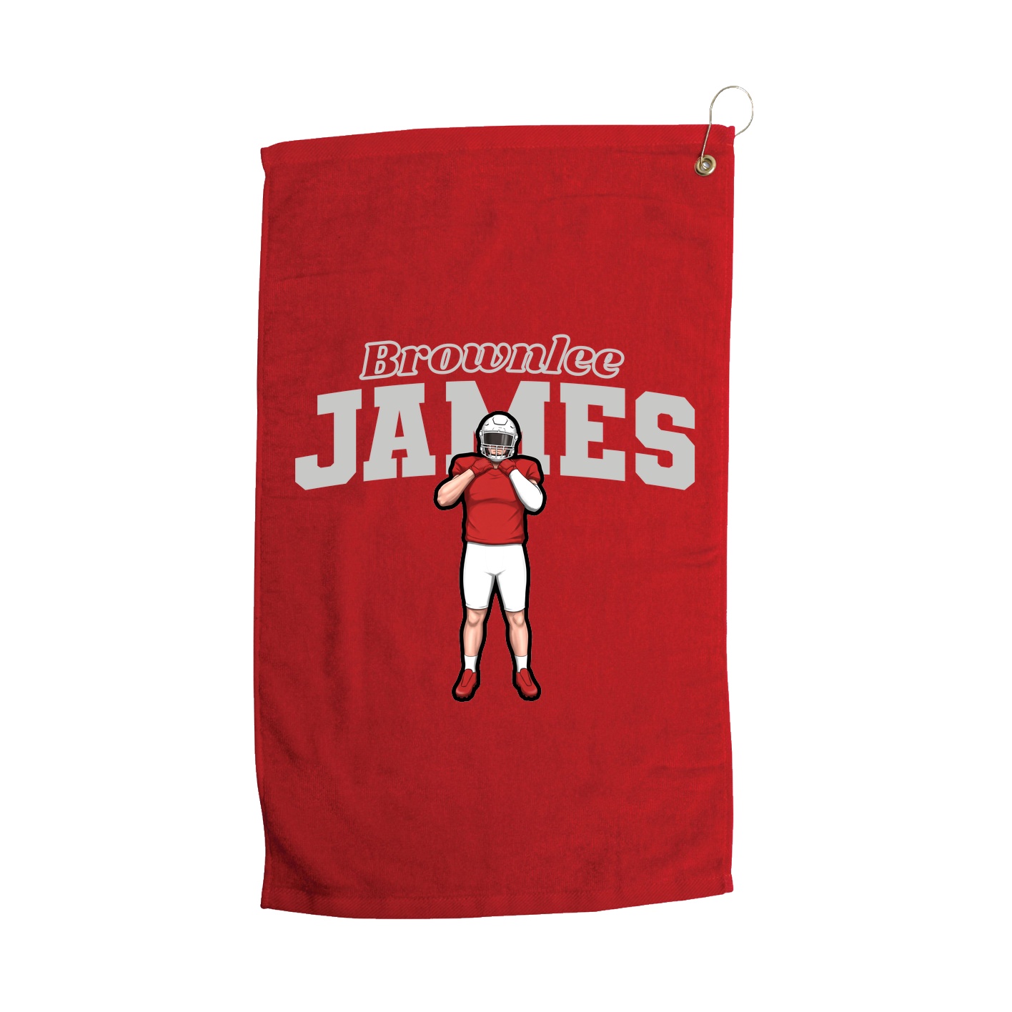 Golf Towel — Name Arch in Red
