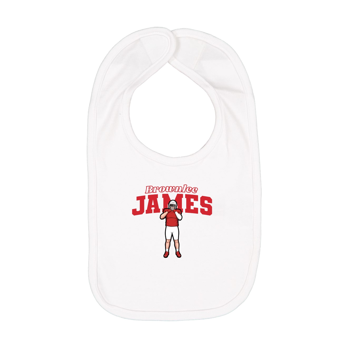 Infant Bib — Name Arch in White