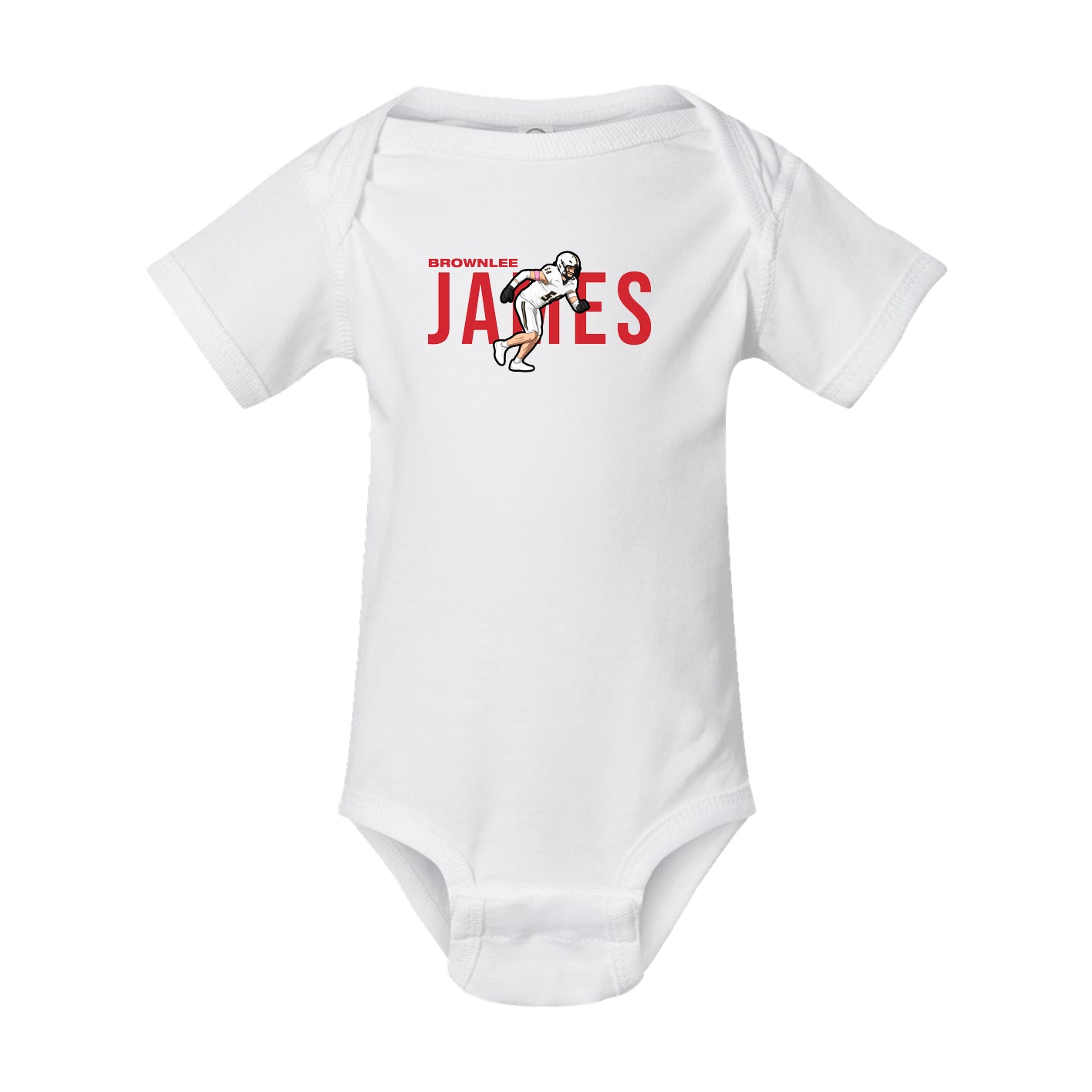 Baby Onesie — Player Name in White