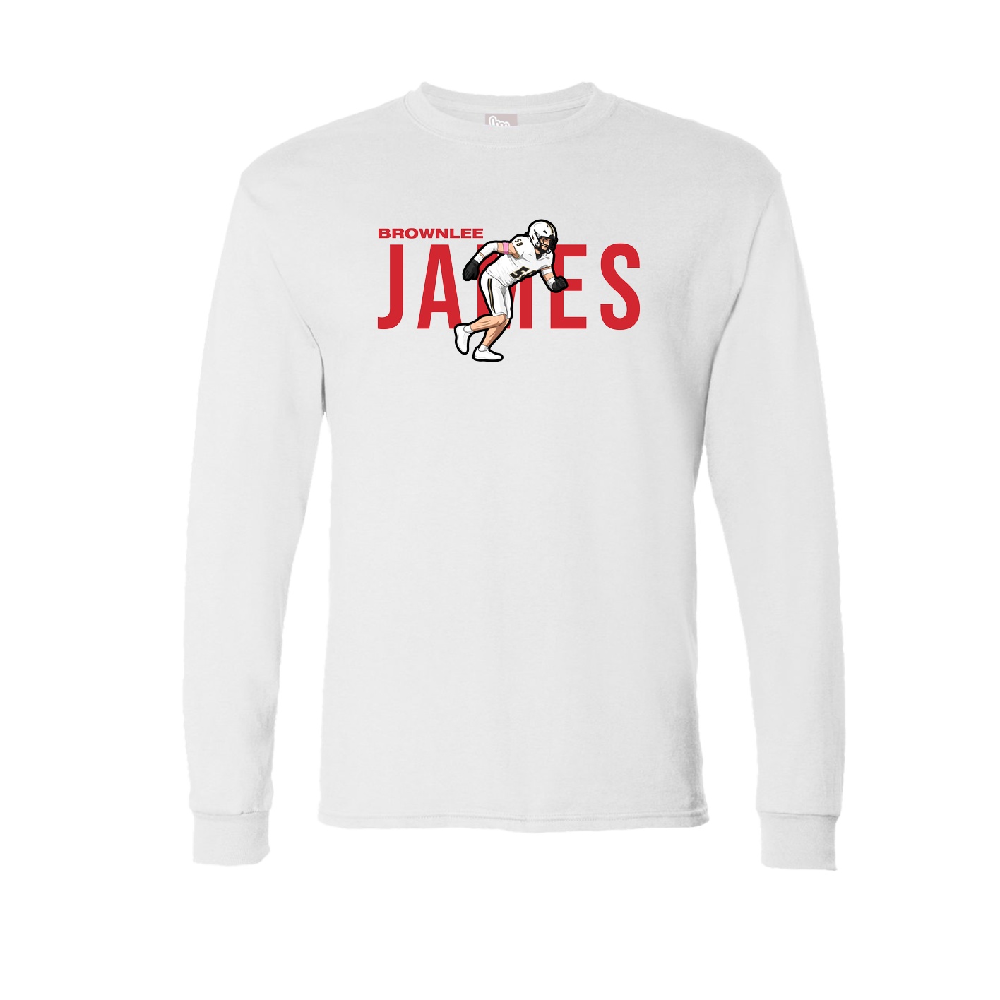 Long Sleeve Tee — Player Name in White