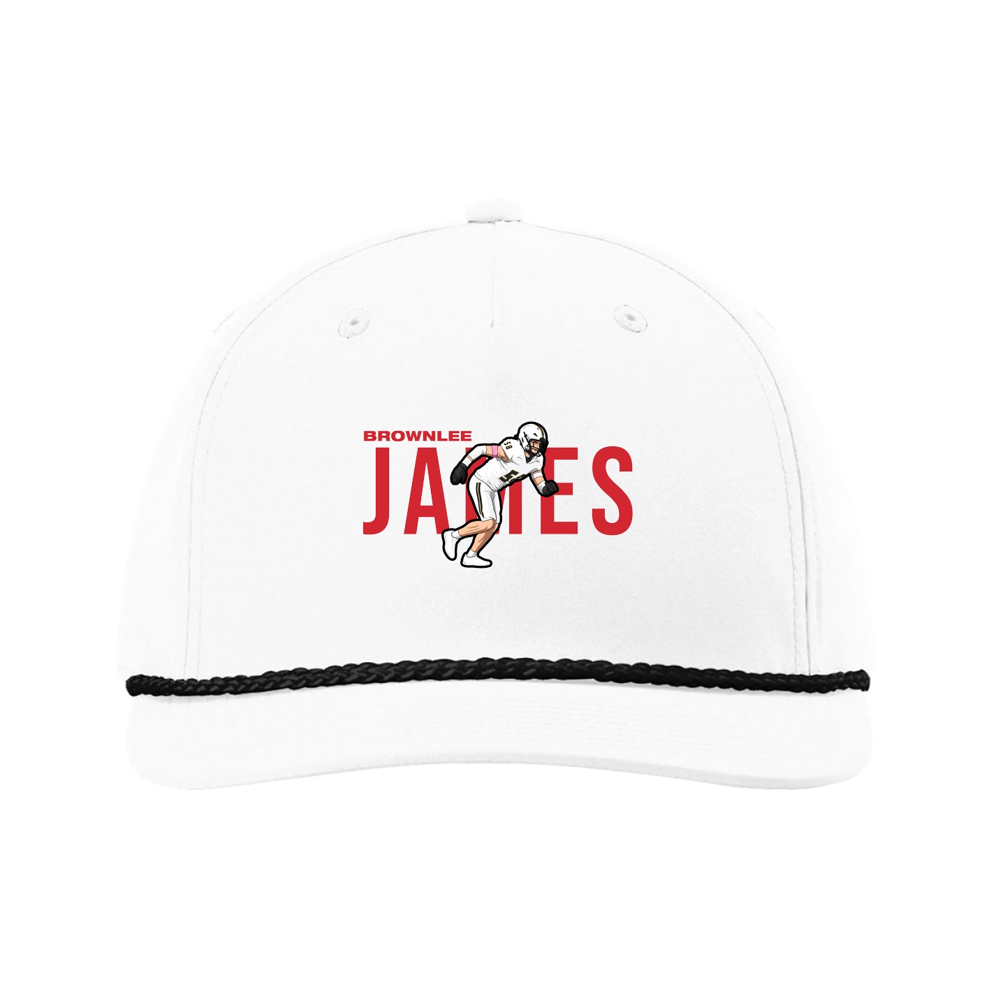 Five-Panel Classic Rope Cap — Player Name in White