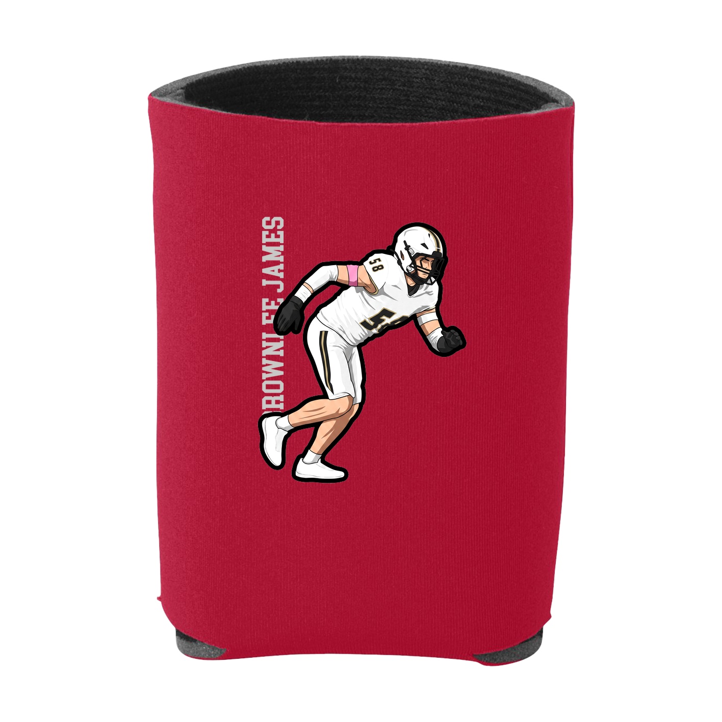 Can Holder — Name Vertical in Red