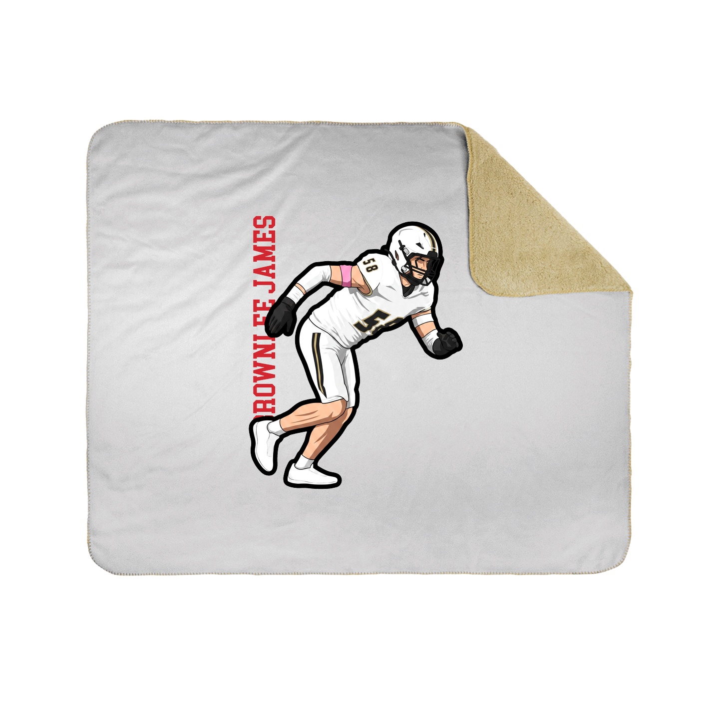 Throw Blanket — Name Vertical in White
