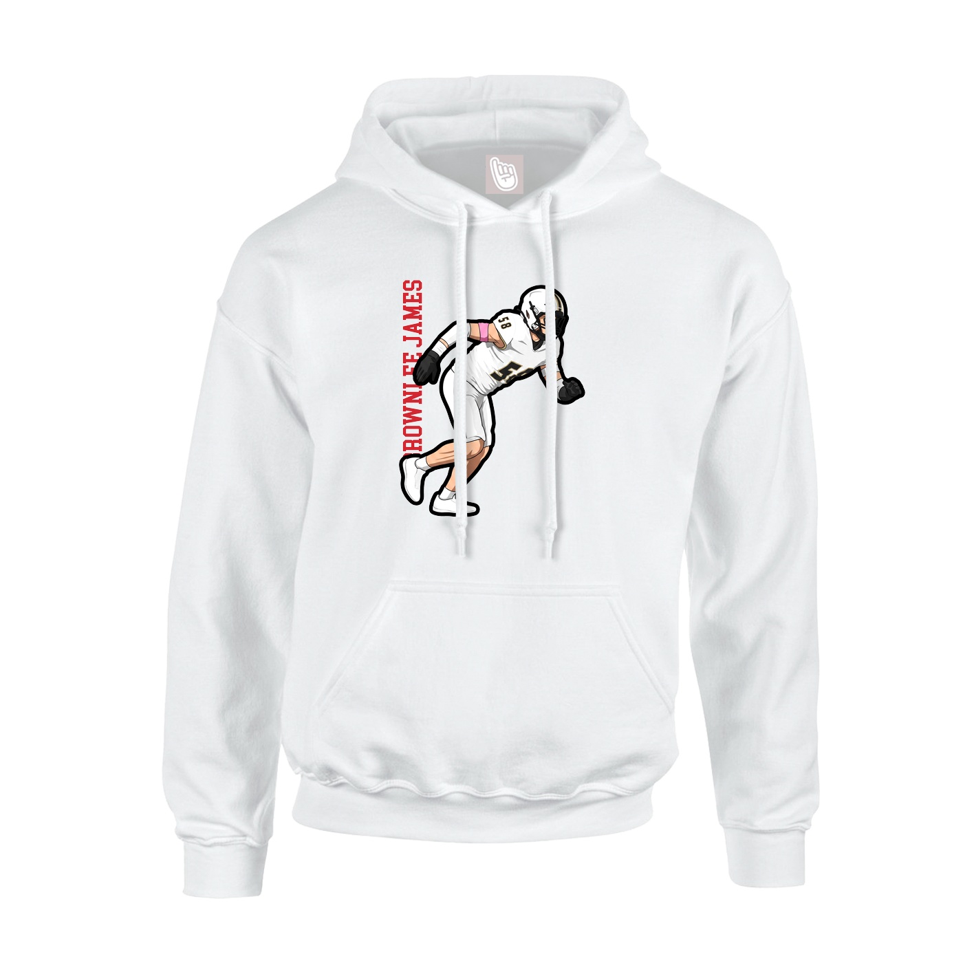 Hoodie — Name Vertical in White