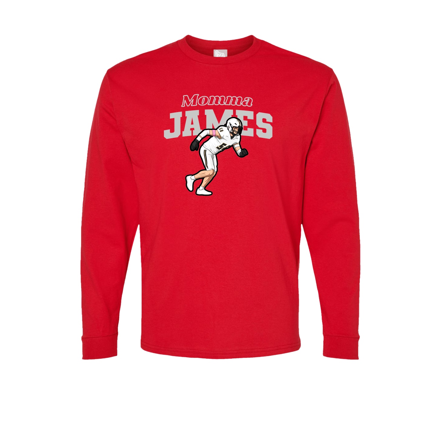 Long Sleeve Tee — Mothers Day Block in Red
