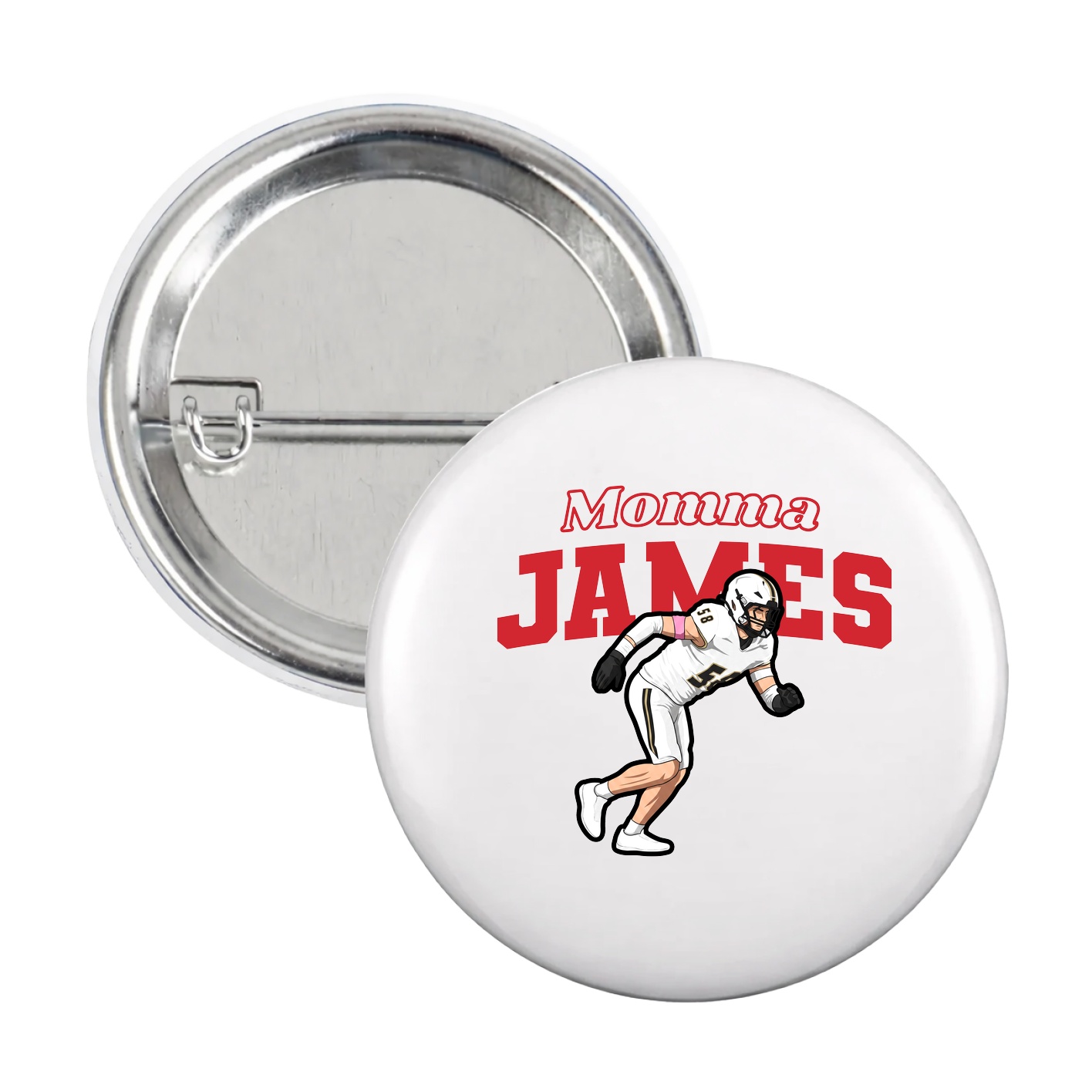 Game Day Button — Mothers Day Block in White