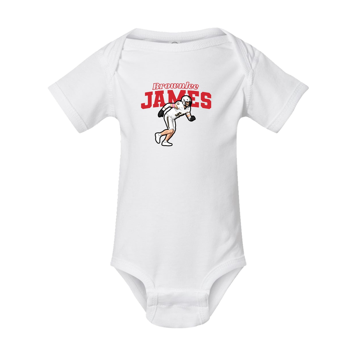 Baby Onesie — Name Arch in White