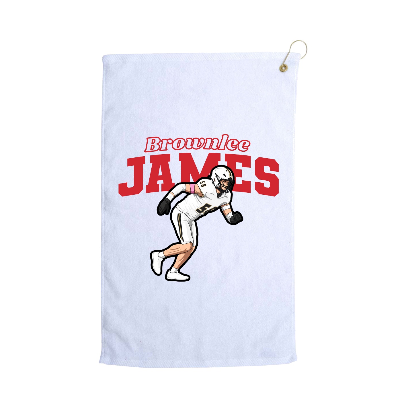 Golf Towel — Name Arch in White