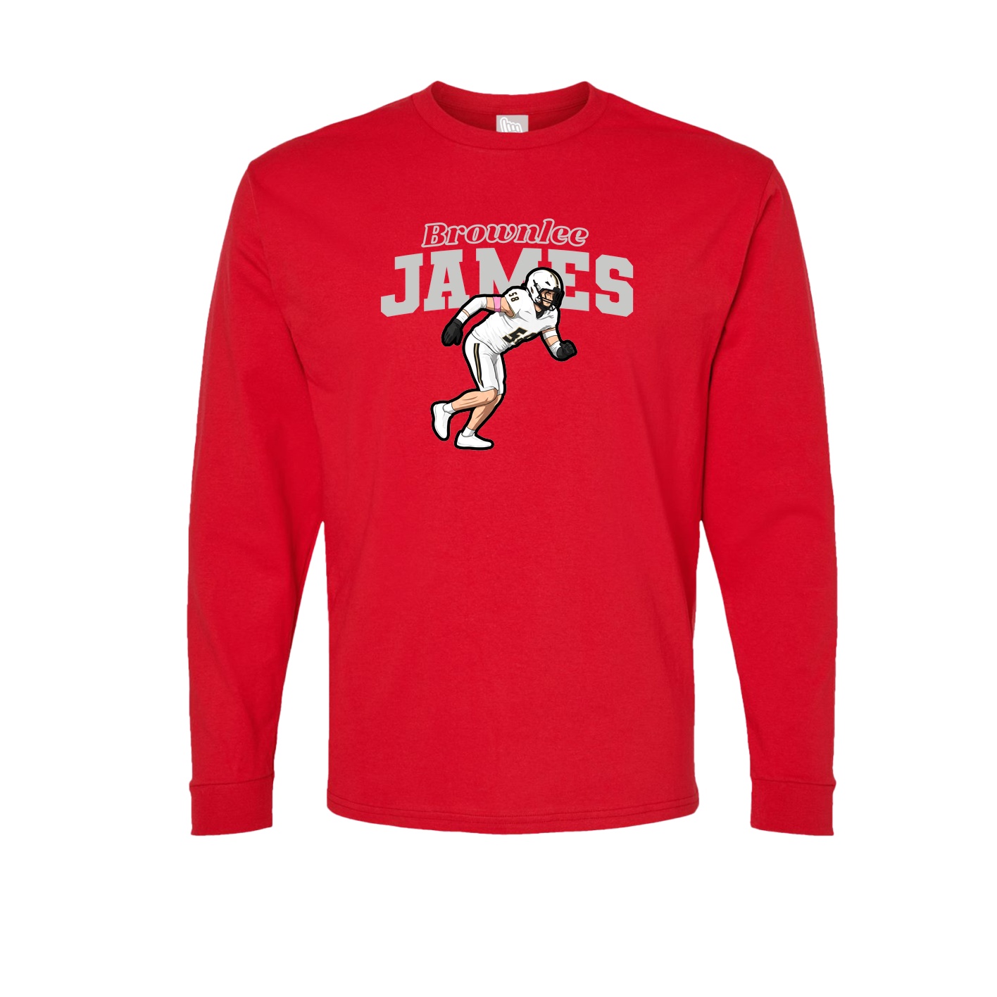 Long Sleeve Tee — Name Arch in Red