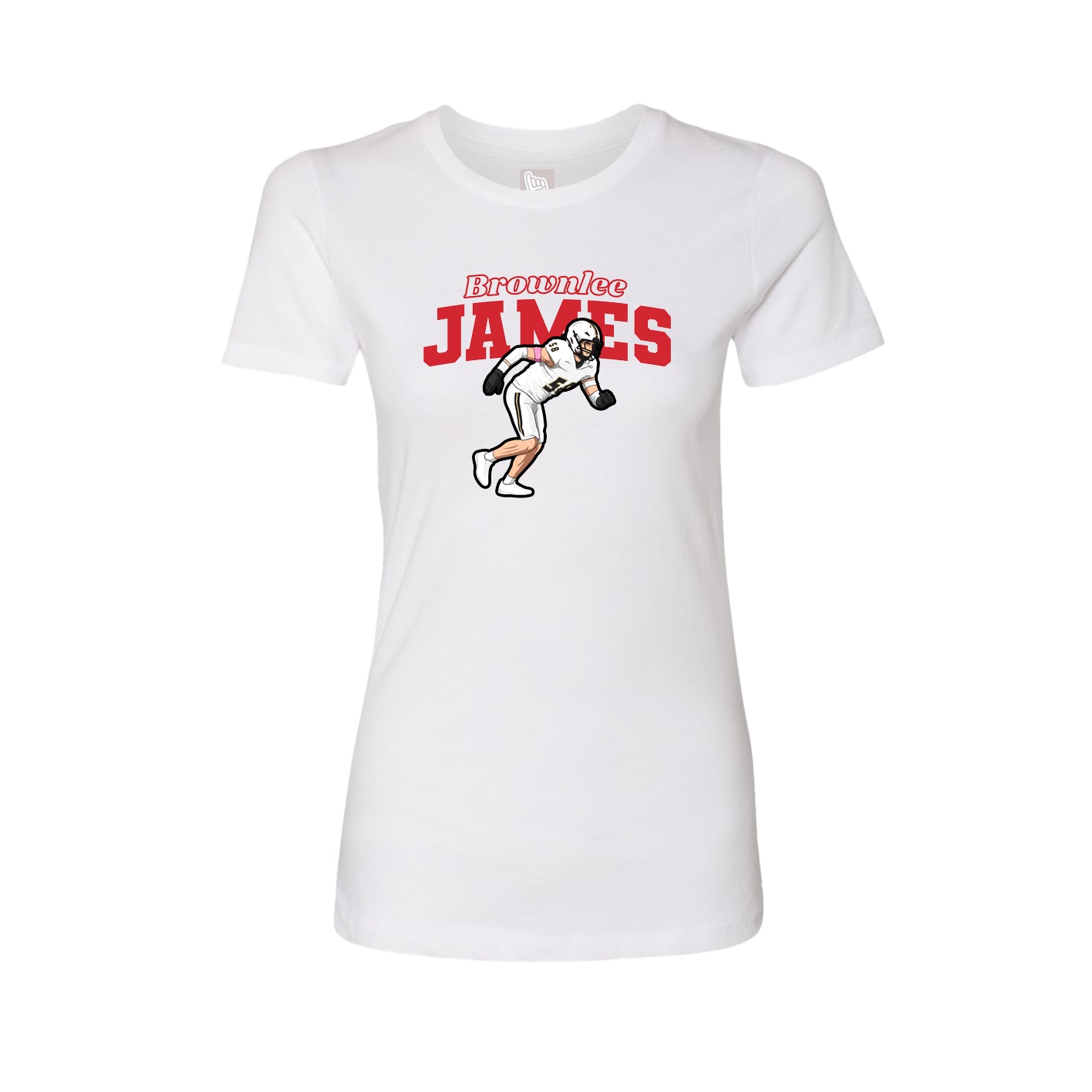 Fitted Women's Tee — Name Arch in White
