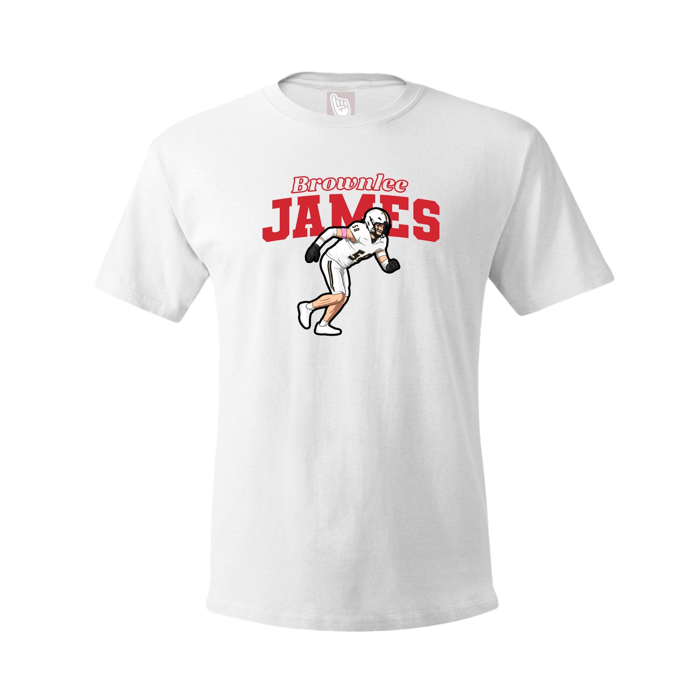 Youth Tee — Name Arch in White