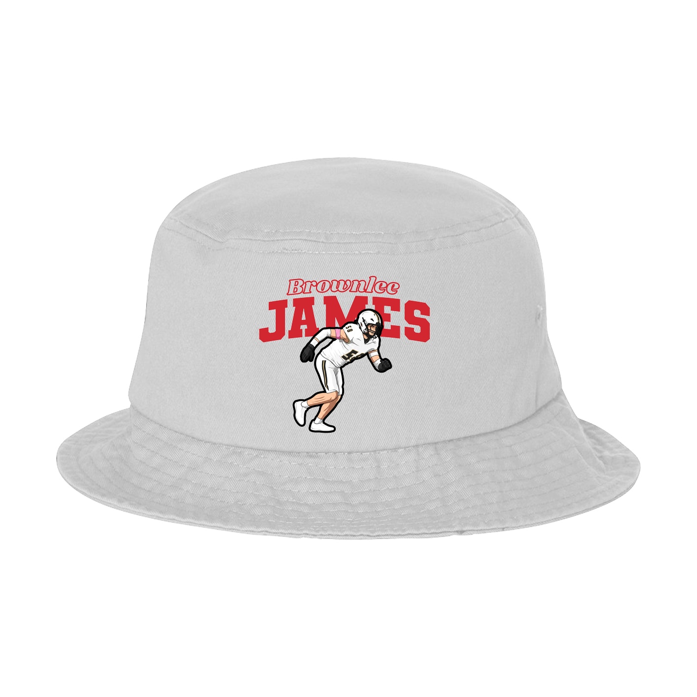 Bucket Cap — Name Arch in White