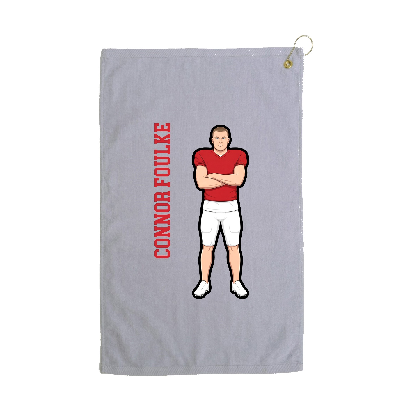 Golf Towel — Name Vertical in Grey