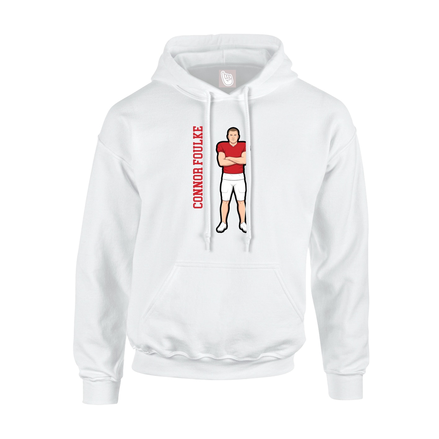 Youth Hoodie — Name Vertical in White