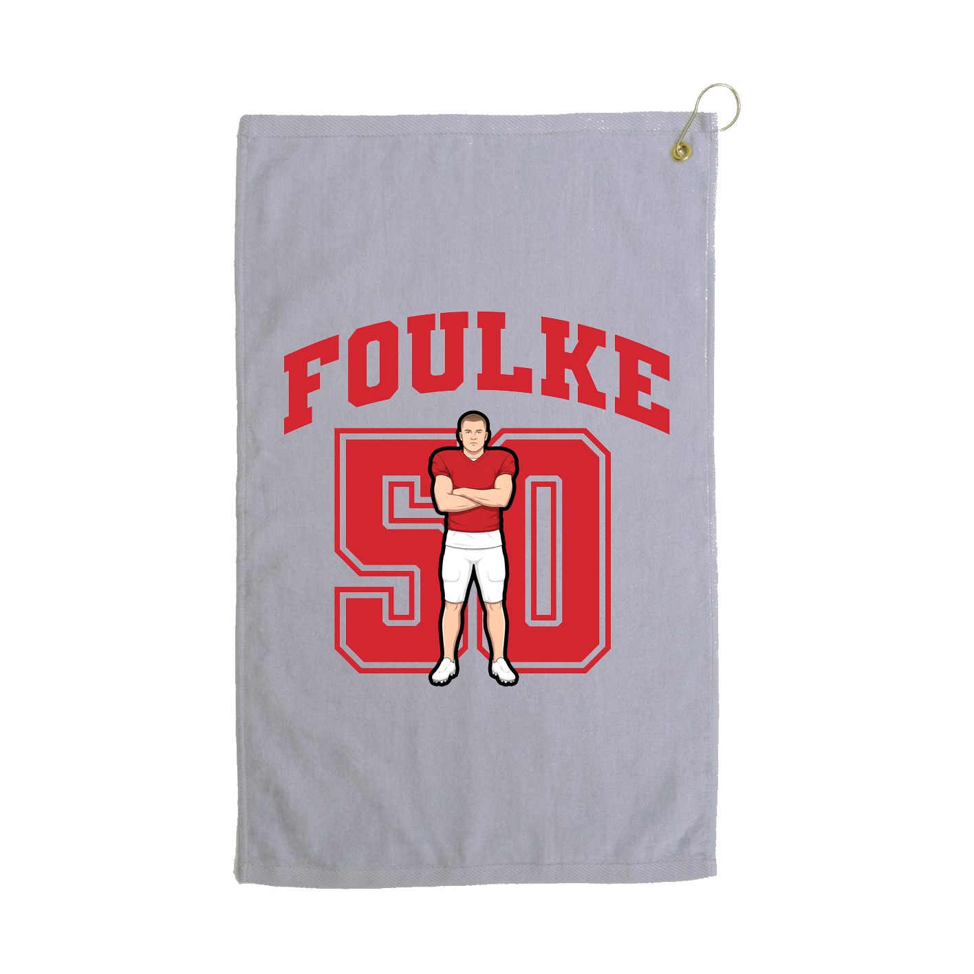 Golf Towel — Number in Grey