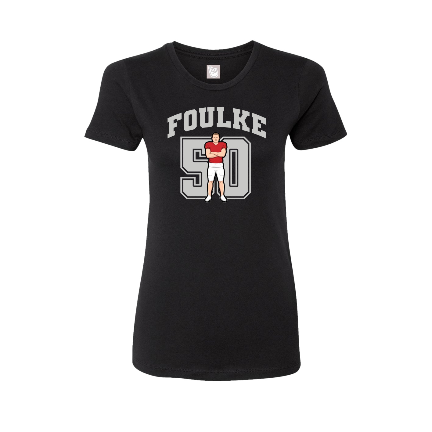 Fitted Women's Tee — Number in Black