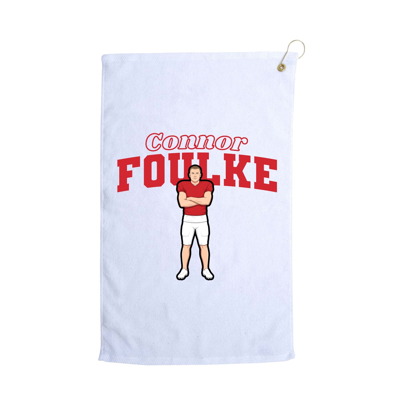 Golf Towel — Name Arch in White