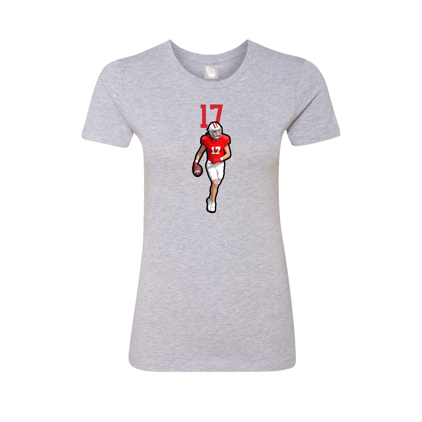 Fitted Women's Tee — Number Top in Grey