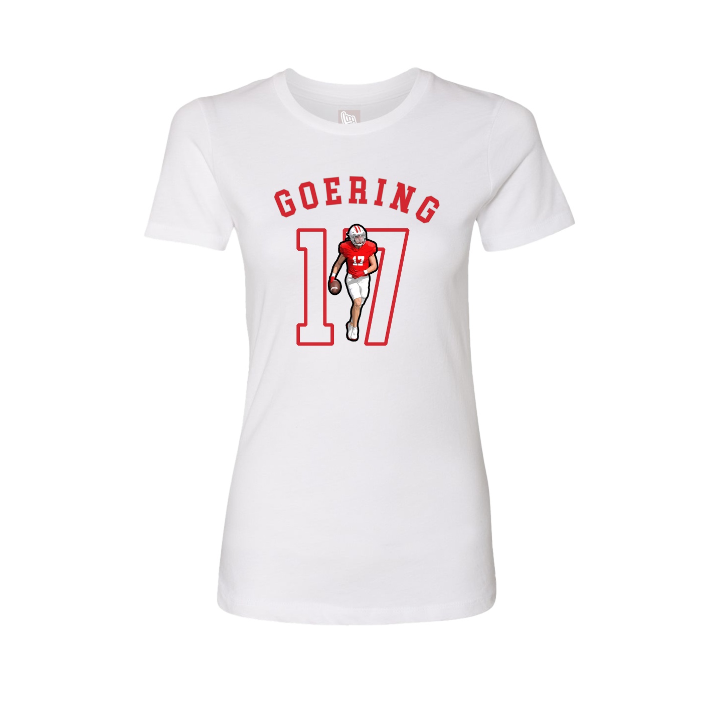 Fitted Women's Tee — Shirsey Arch in White