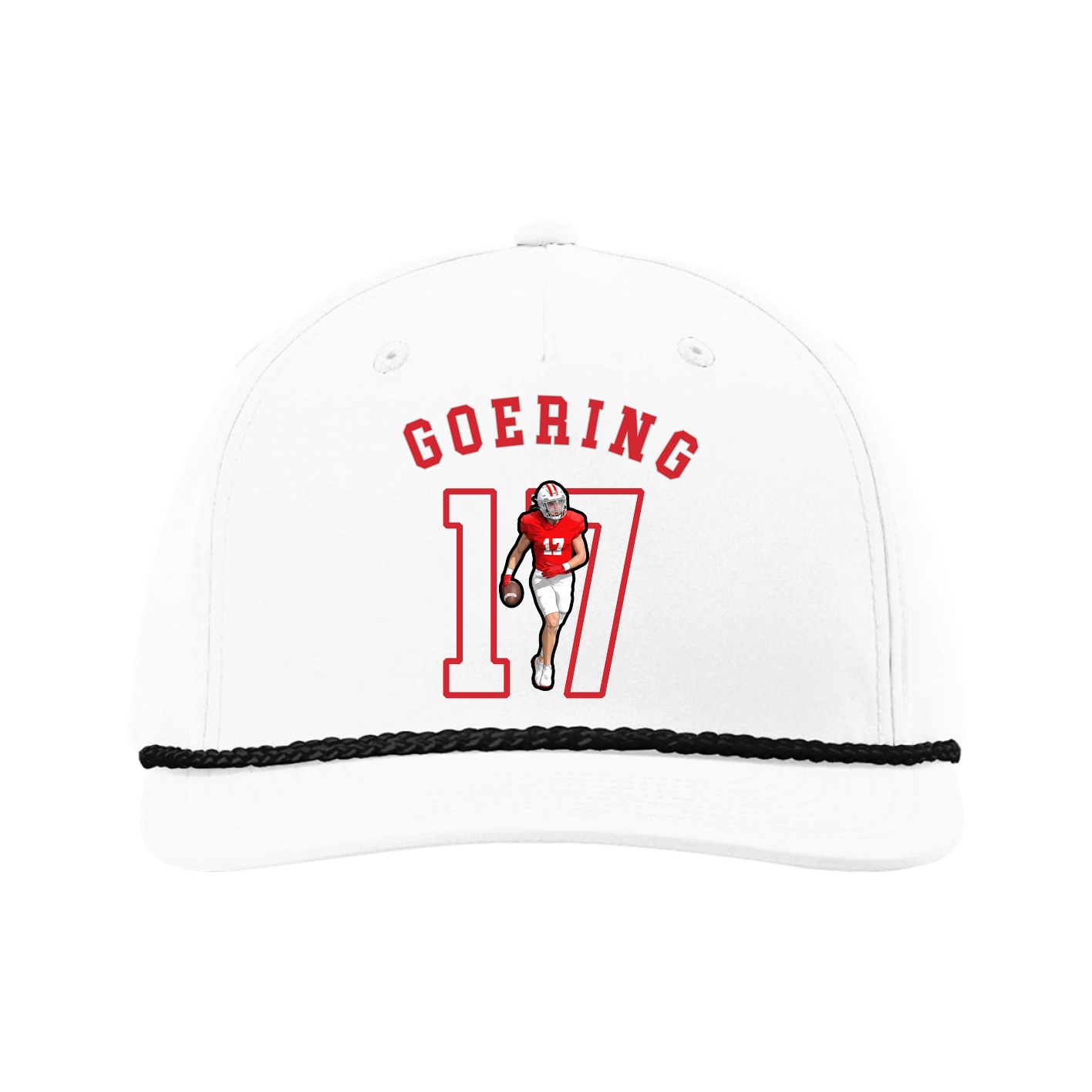 Five-Panel Classic Rope Cap — Shirsey Arch in White