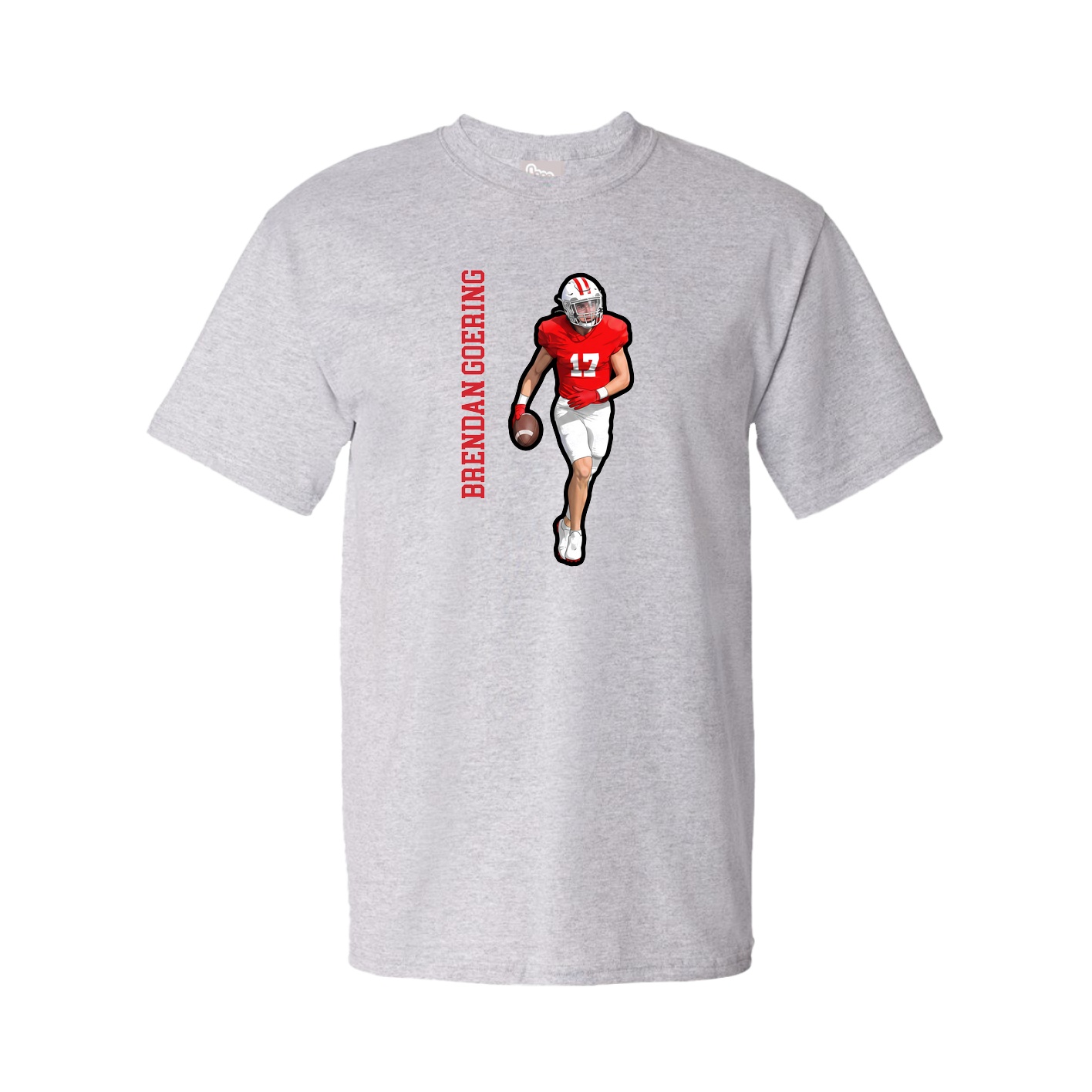 Youth Tee — Name Vertical in Grey